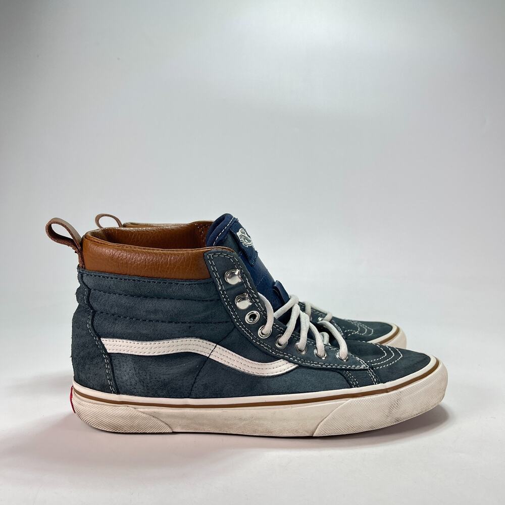 Vans Sk8-Hi 46 MTE Navy Brown Leather High Top Sneakers 721454 Men's Size 8